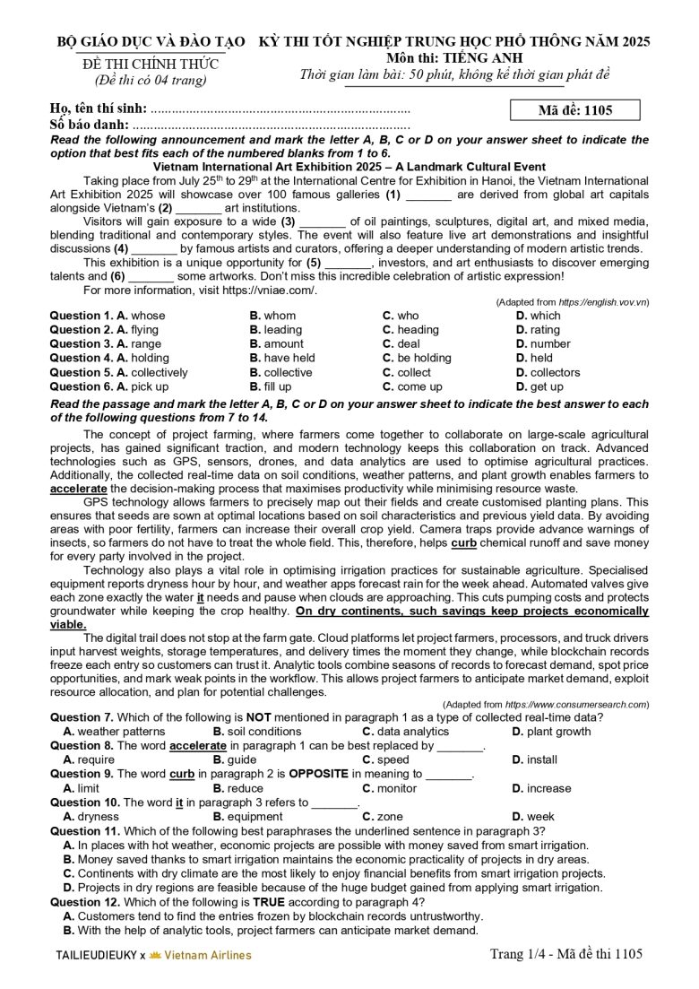 Bộ sưu tập đề thi tiếng Anh PDF cho các cấp học 6-9