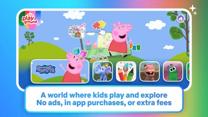 Giao diện Netflix Playground với các hoạt hình nhiều màu sắc