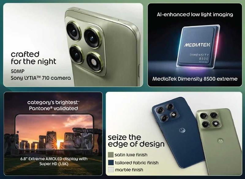 Màn hình Motorola Edge 70 Pro với độ sáng 5.200 nit