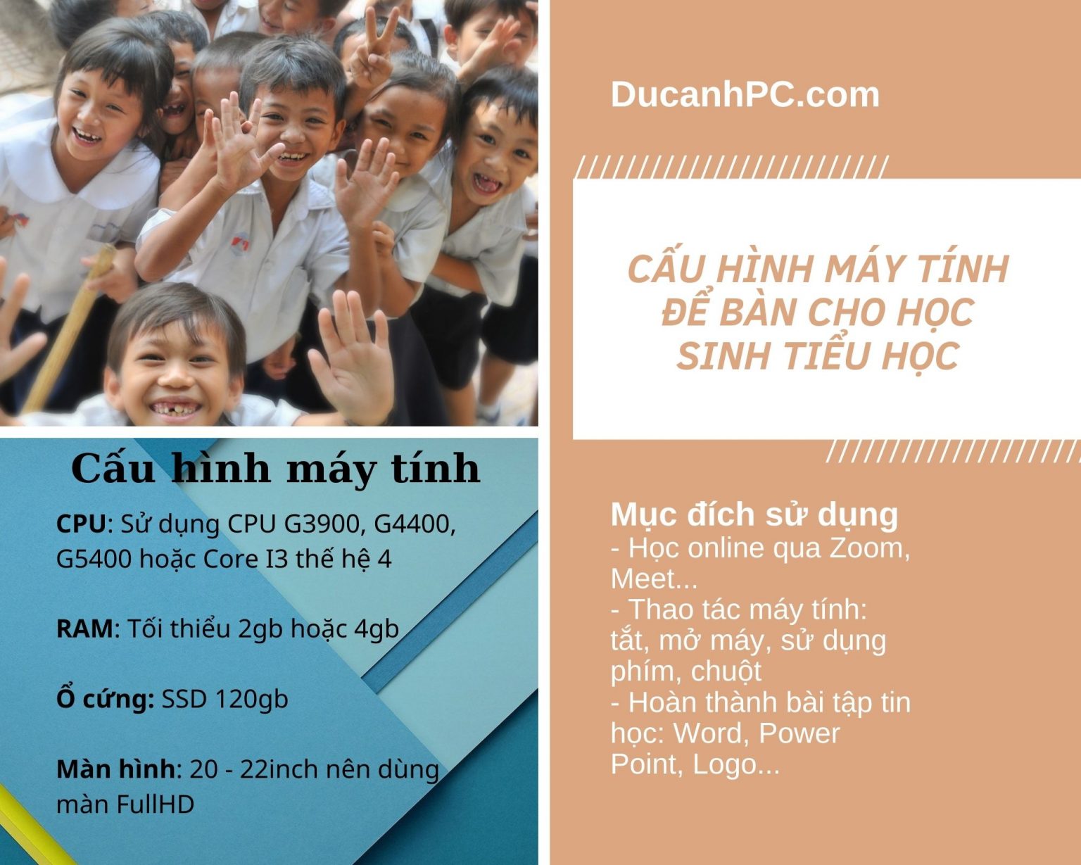 học sinh sử dụng máy tính để học trực tuyến