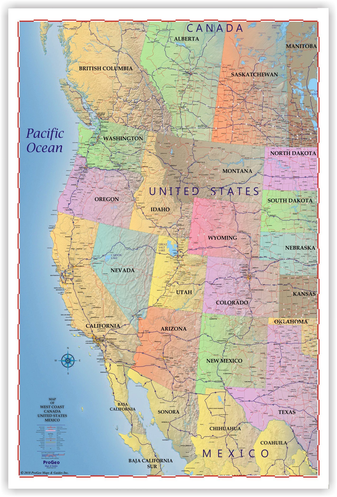 Bản đồ bờ Tây nước Mỹ