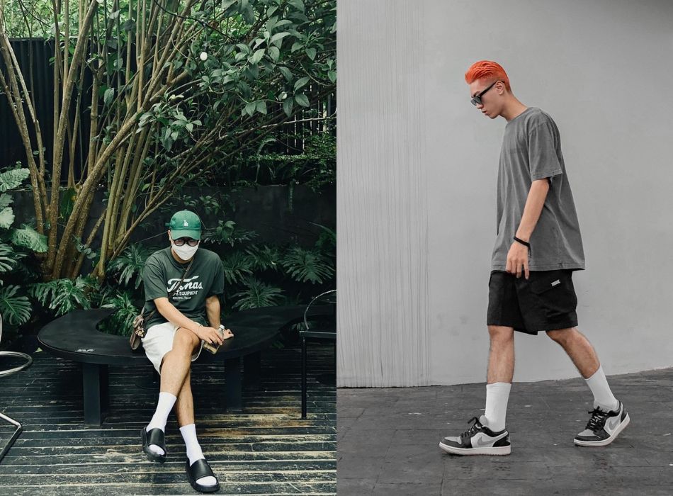 Kết hợp áo thun + quần short đơn giản mà đẹp