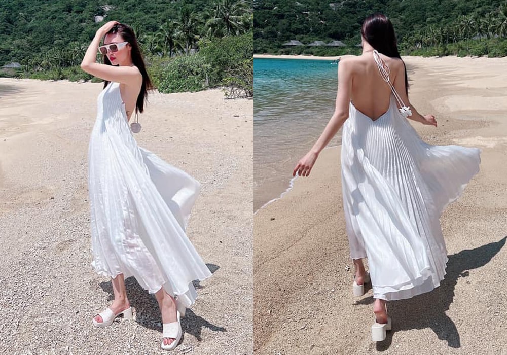 Khoe trọn bờ vai gợi cảm với váy đan dây sexy