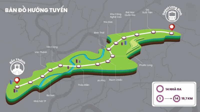 Bản đồ tuyến Metro số 1