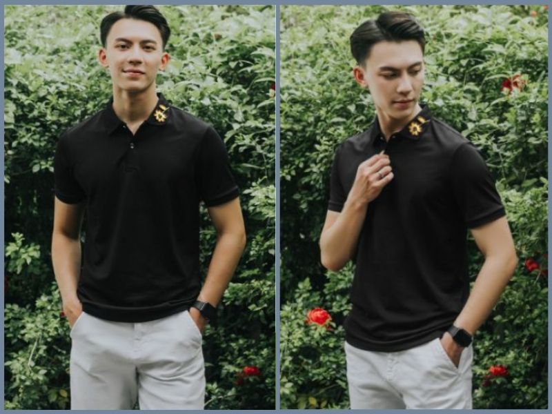 Áo polo phối với quần short lịch lãm