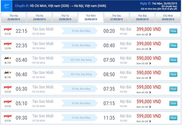 Lưu ý thời điểm đặt vé