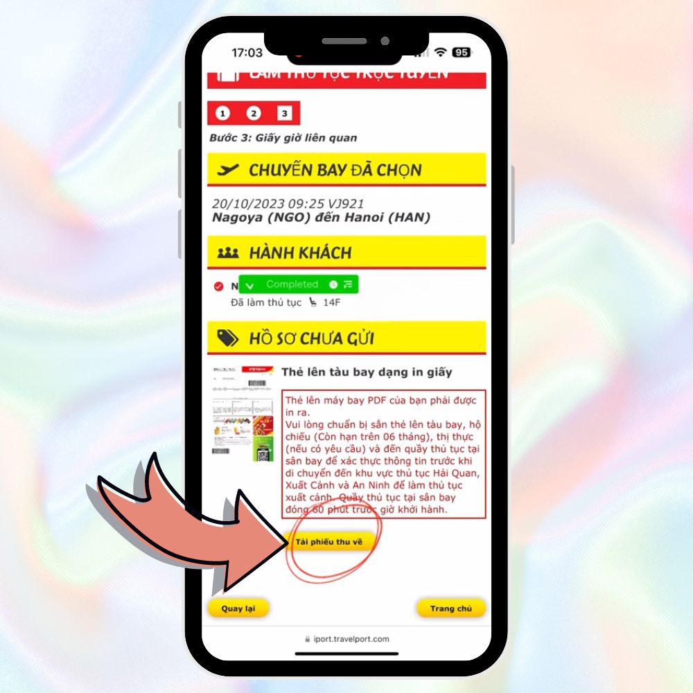 Hành khách check in online Vietjet