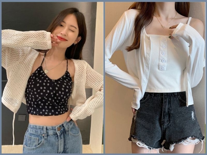 Áo cardigan mỏng phối với quần jean cho ngày xuân mát mẻ