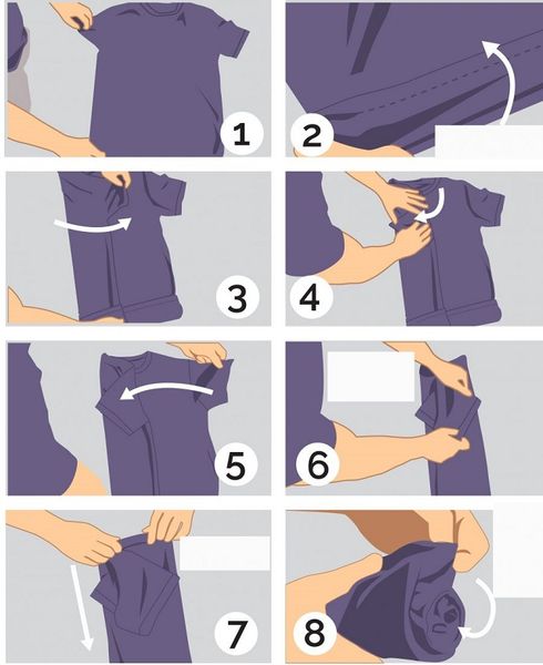 Cách gấp áo phông không bị nhăn