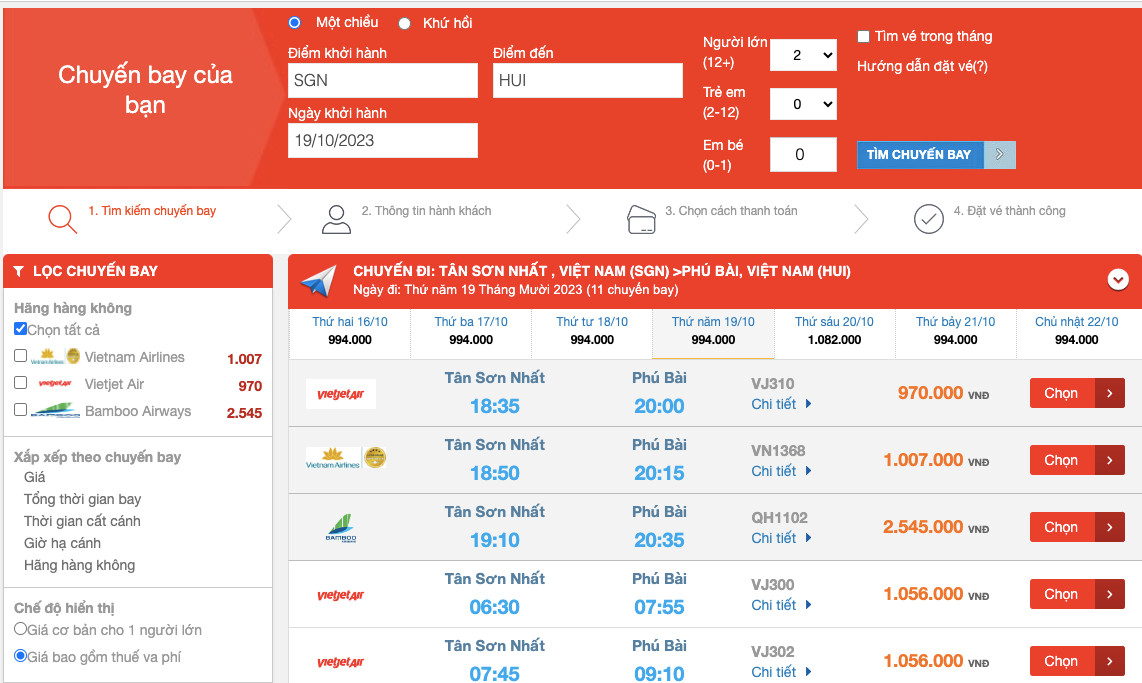 Nhiều kênh đặt vé khác nhau