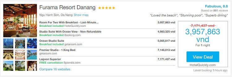 So sánh giá khách sạn