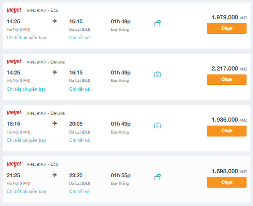 Vé máy bay đi Đà Lạt