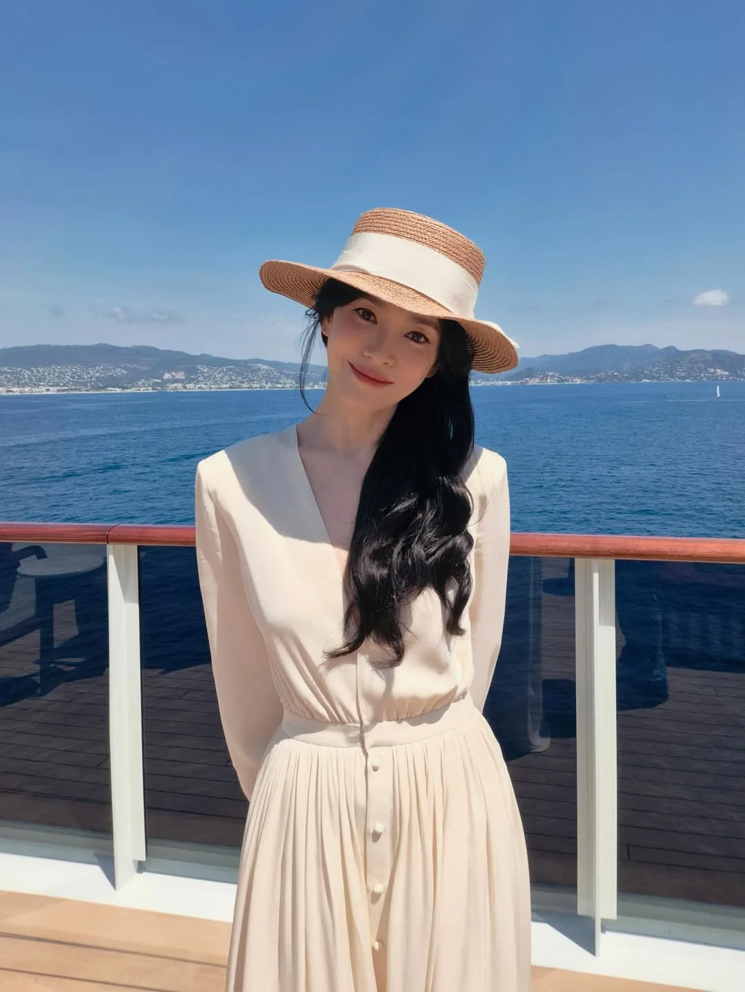 Đầm maxi màu kem mang cảm hứng cổ điển