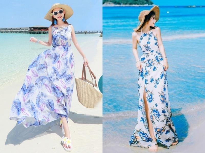 Đầm maxi họa tiết
