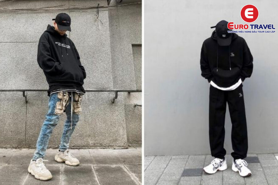 Trang phục đẹp áo hoodie + quần jean skinny