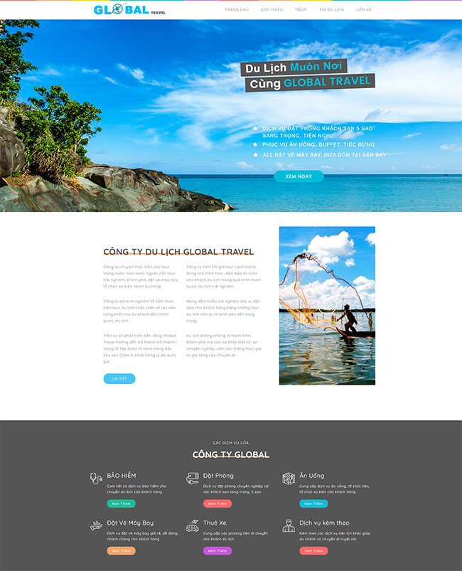 Website du lịch hiện đại