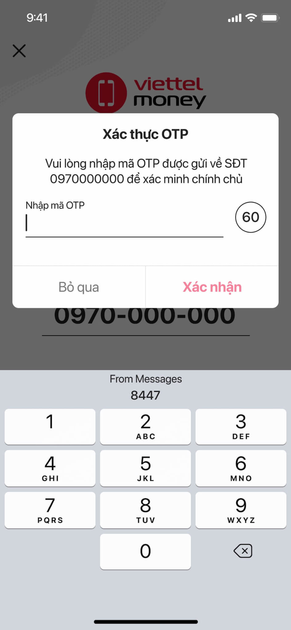 Thanh toán qua Viettel Money