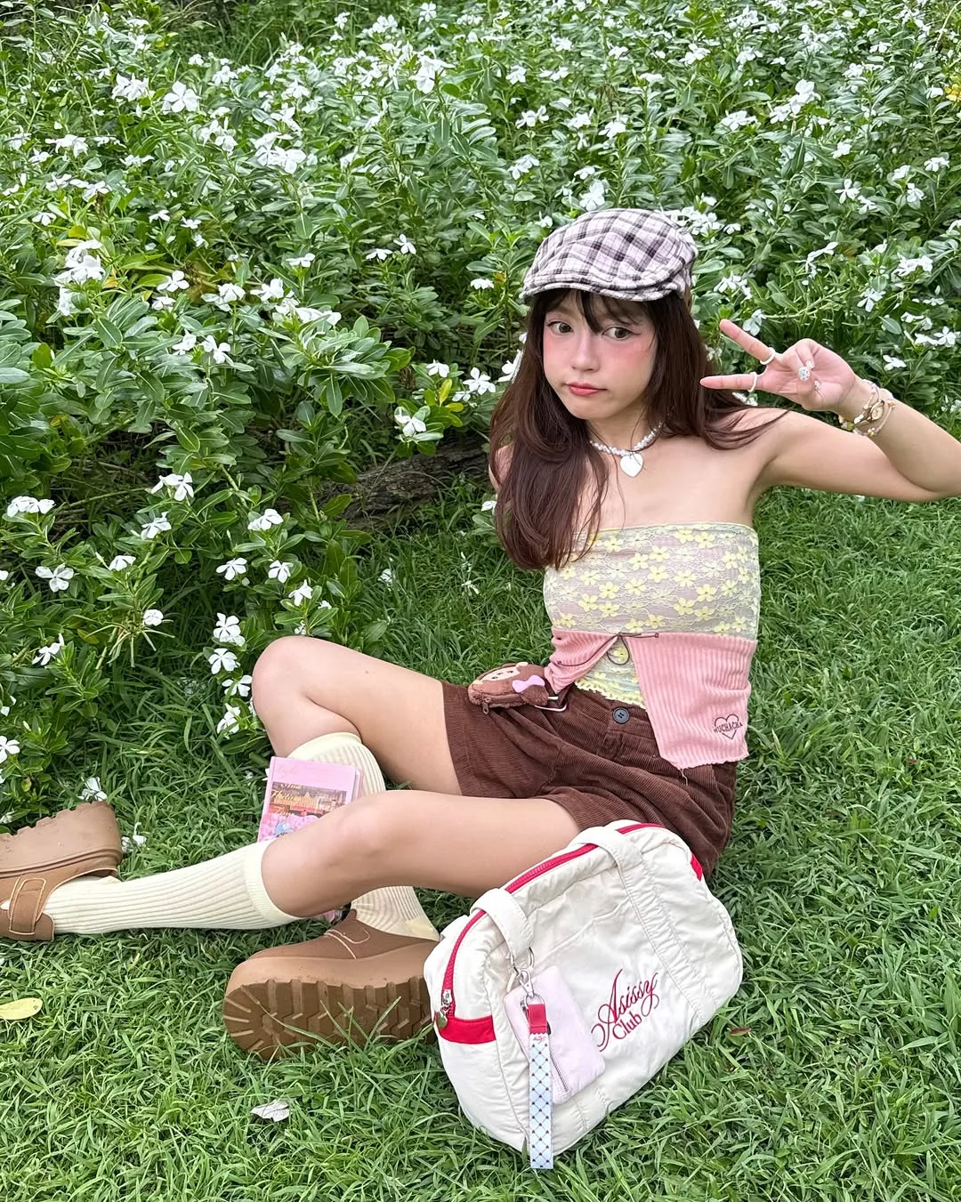 Áo ống phối quần shorts đi du lịch