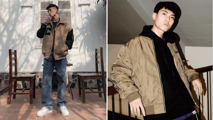 Áo khoác bomber với quần jeans