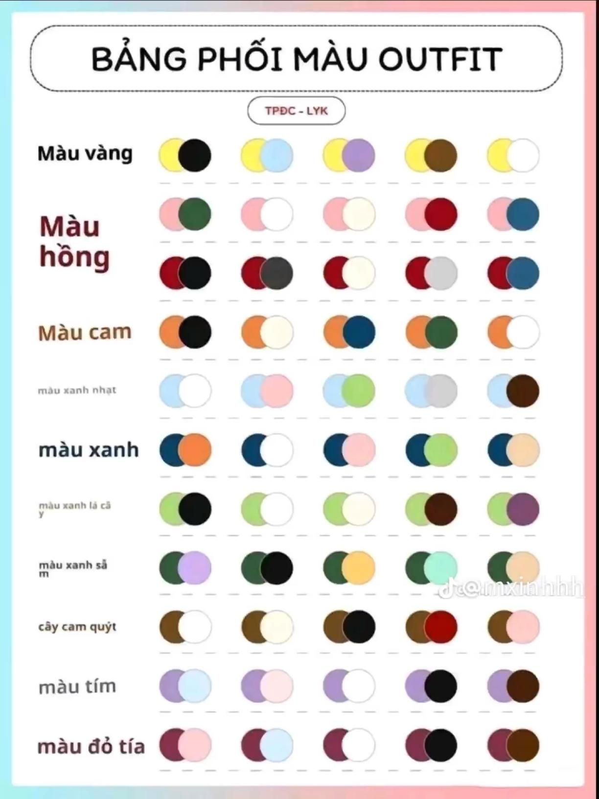 Bánh xe màu sắc phối đồ