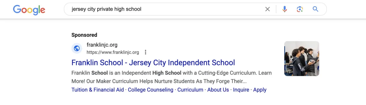 Quảng cáo Google của Franklin School