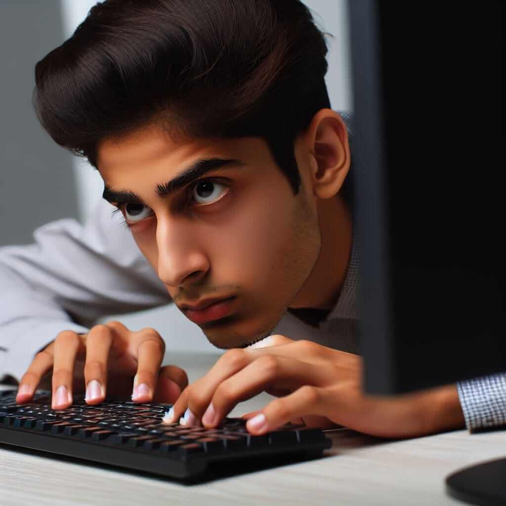 Học viên đang làm bài thi thử IELTS trên máy tính