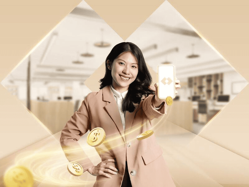 Thao tác vay online trên Techcombank Mobile.