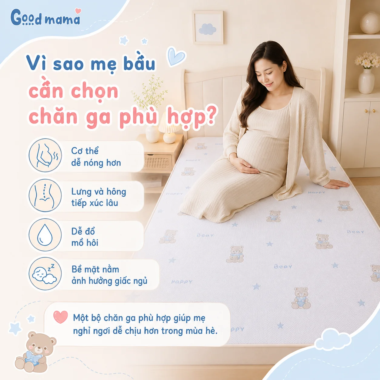 Ưu tiên chất liệu mềm và thoáng khí
