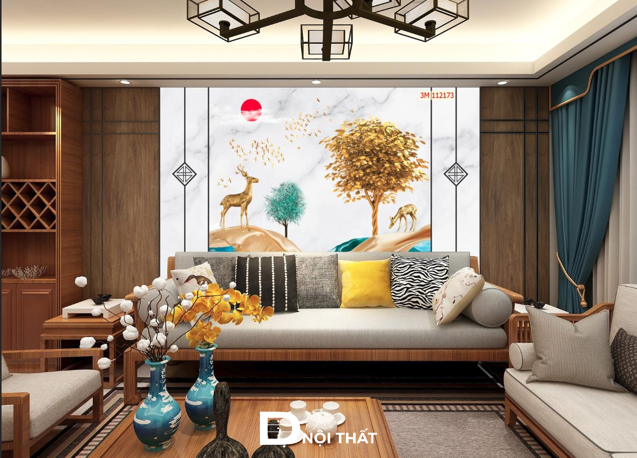 Decor phòng khách bằng tranh treo tường