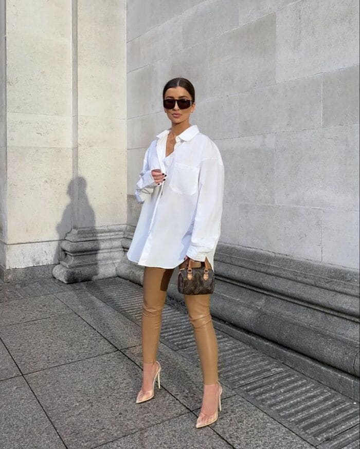 Sơ mi oversize và quần ống rộng