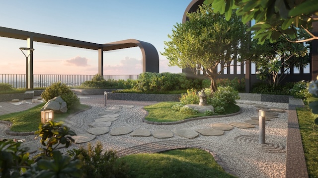 Khu vườn đi bộ trong chung cư