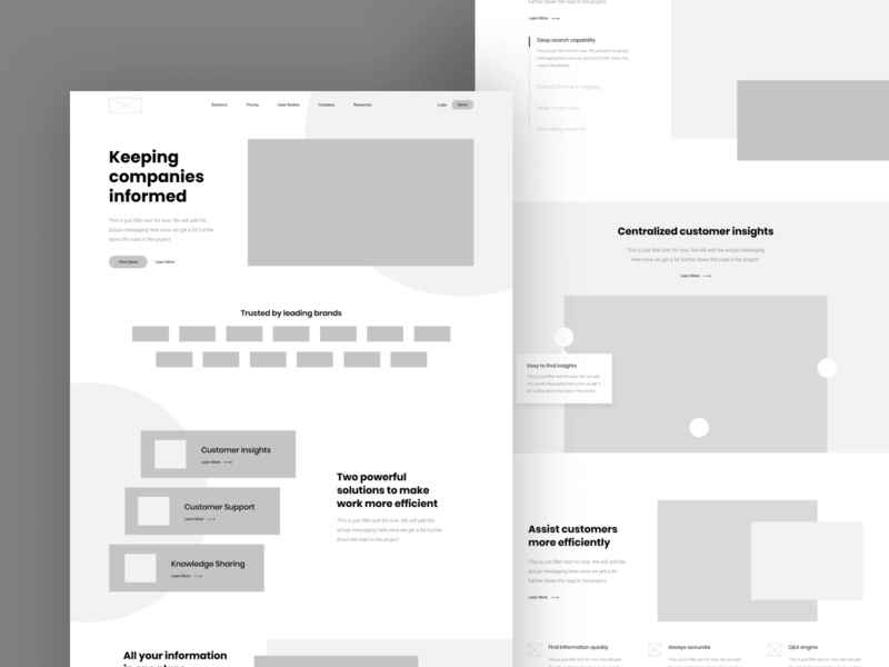 Ví dụ Mid-Fidelity Wireframes trong thiết kế web