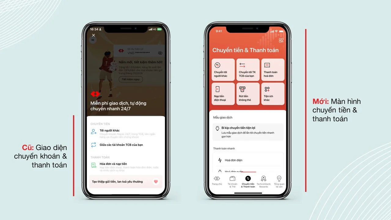 Techcombank Mobile nâng cấp các tính năng trọng yếu cho giao dịch và quản lý tài chính