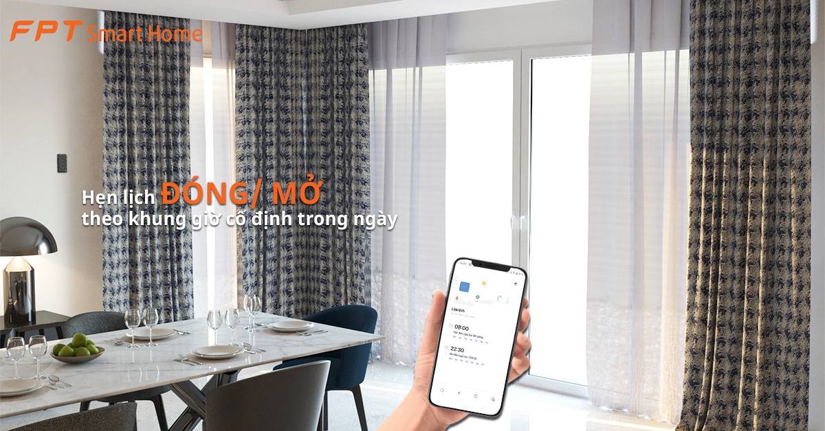 Tiện lợi với rèm cửa được đóng/mở tự động
