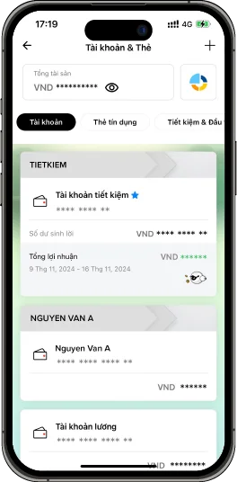 Quản lý mọi tài khoản và thẻ trong tầm tay