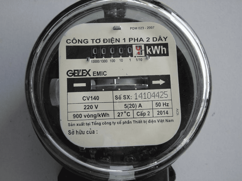 Đọc chỉ số công tơ điện để tính tiền