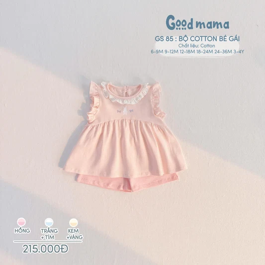 GS 85: BỘ COTTON BÉ GÁI – KHU VƯỜN PASTEL CỦA BÉ