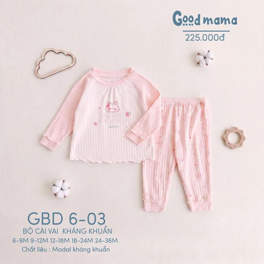 GBD 6-03: BỘ CÀI VAI KHÁNG KHUẨN - MỀM MẠI, AN TOÀN CHO BÉ YÊU