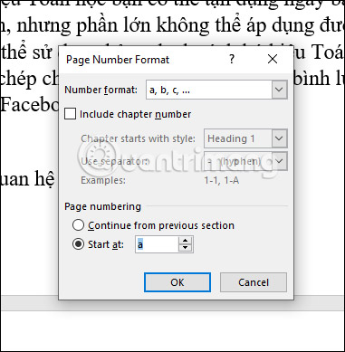 Viết dạng chữ cho số trang