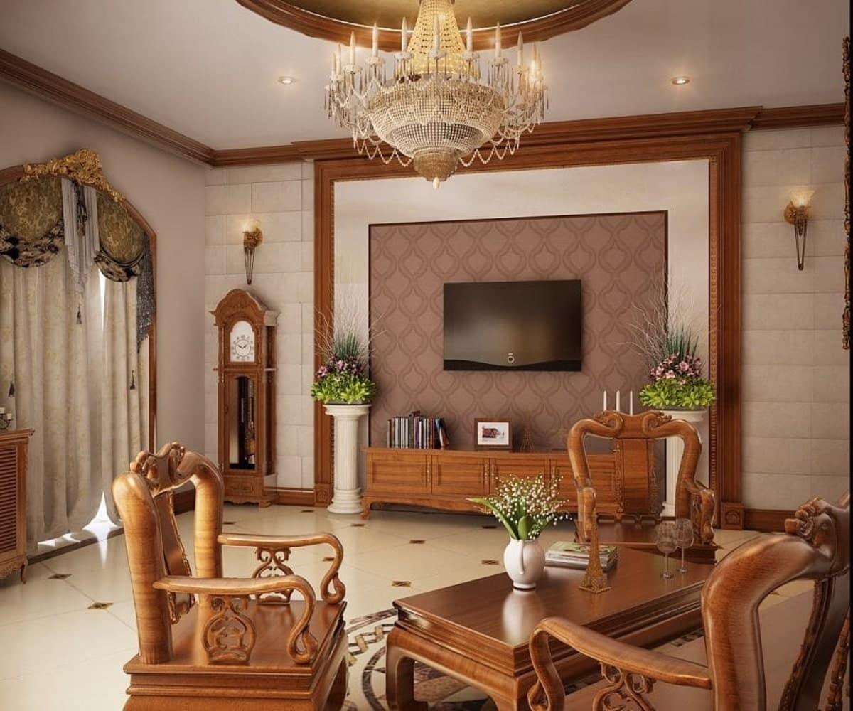 Decor phòng khách nhà cấp 4 kiểu truyền thống (nguồn: sưu tầm)