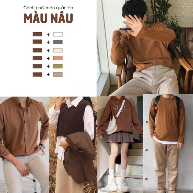 Phối đồ theo màu xanh dương và trắng