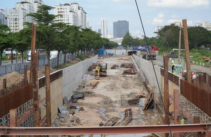 Khu vực có công trường cạnh chung cư