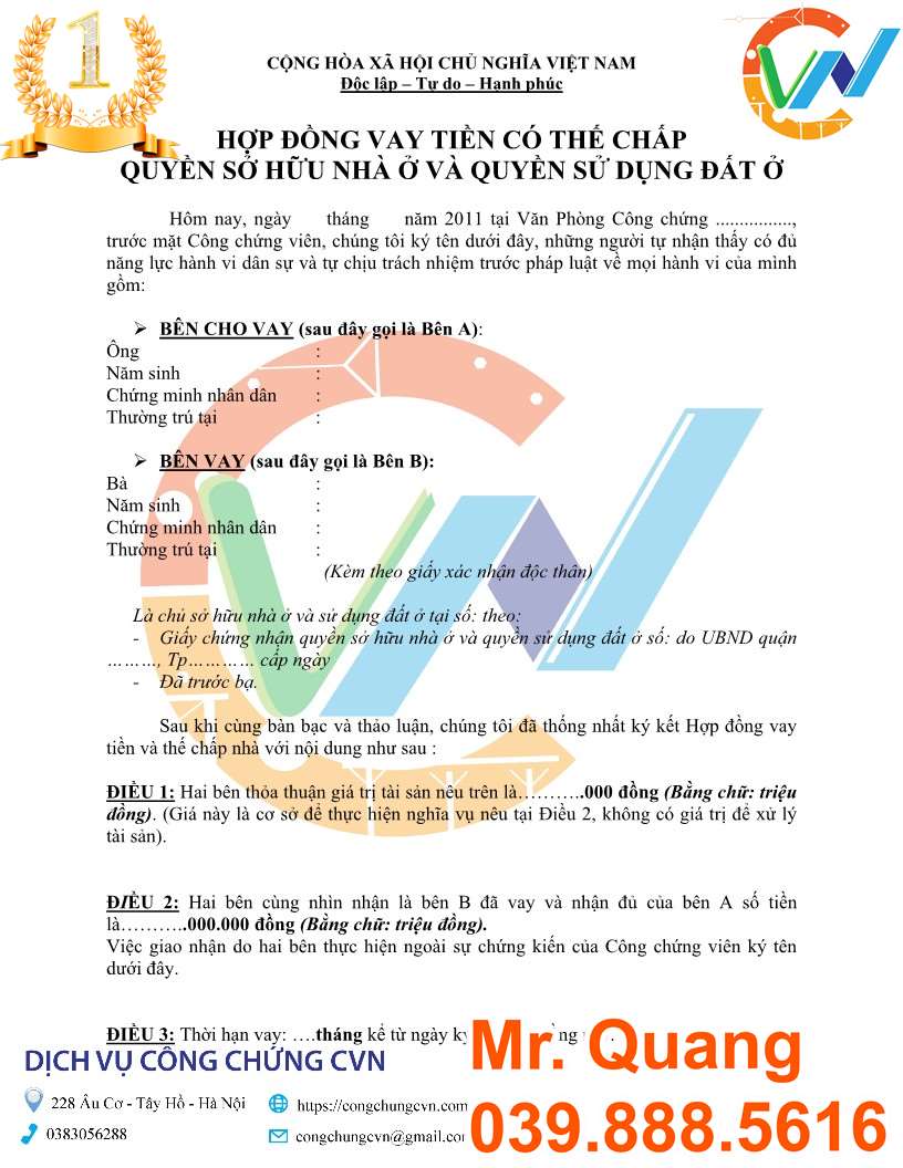 Hợp đồng vay nhà