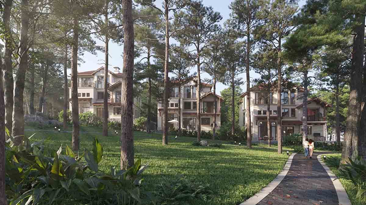 Phối cảnh Country Clubhouse tại Thanh Xuan Valley – công trình tiện ích cộng đồng theo thiết kế đương đại