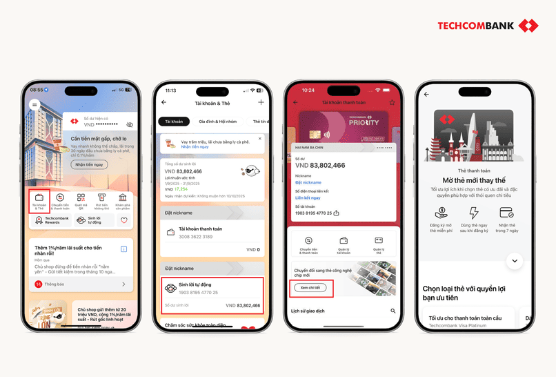 Thực hiện chuyển đổi thẻ ATM từ sang thẻ chip ngay trên ứng dụng ngân hàng