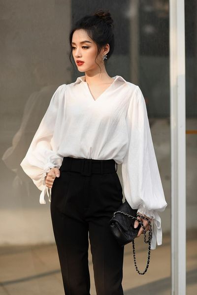 Áo thắt nơ phối trang phục 2026