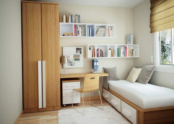Sử dụng kệ treo tường đơn giản để thay thế tủ đứng cồng kềnh
