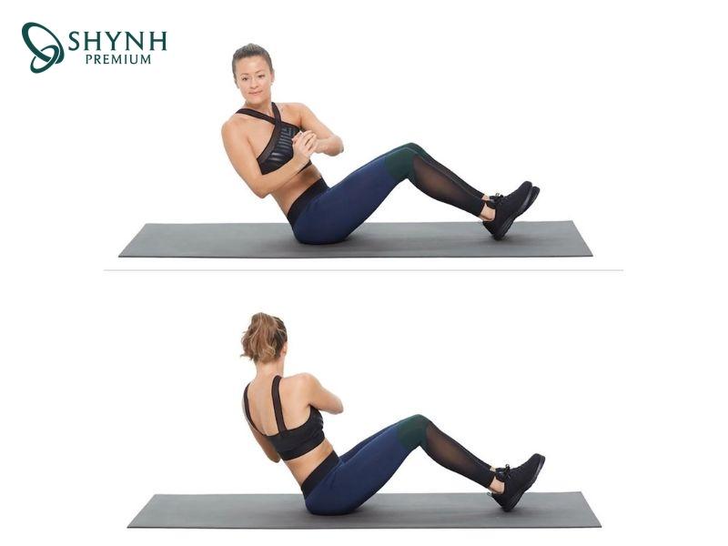 Bài tập thể dục giảm mỡ bụng Twist Crunches