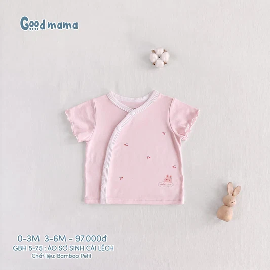 GBH 5-75: Áo Sơ Sinh Cài Lệch Chất Liệu Bamboo Petit Mềm Mại, Thoáng Khí