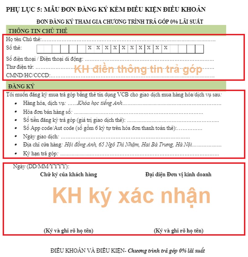 Hướng dẫn thanh toán trả góp trực tuyến bằng thẻ tín dụng